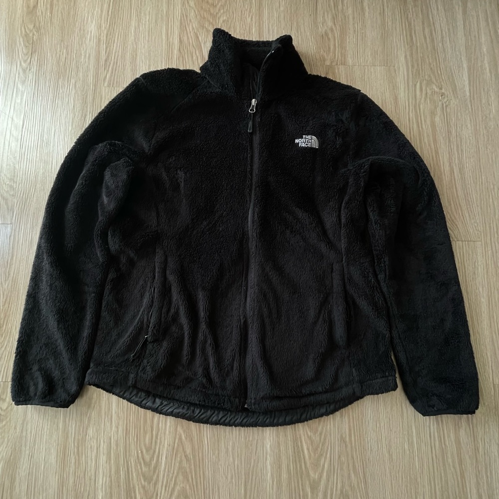 women’s north face black osito fleece jacket - large